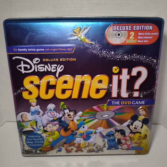 Disney Scene It DVD Game Deluxe Edition Tin 100% COMPLETE  Pixar Trivia - Picture 1 of 7